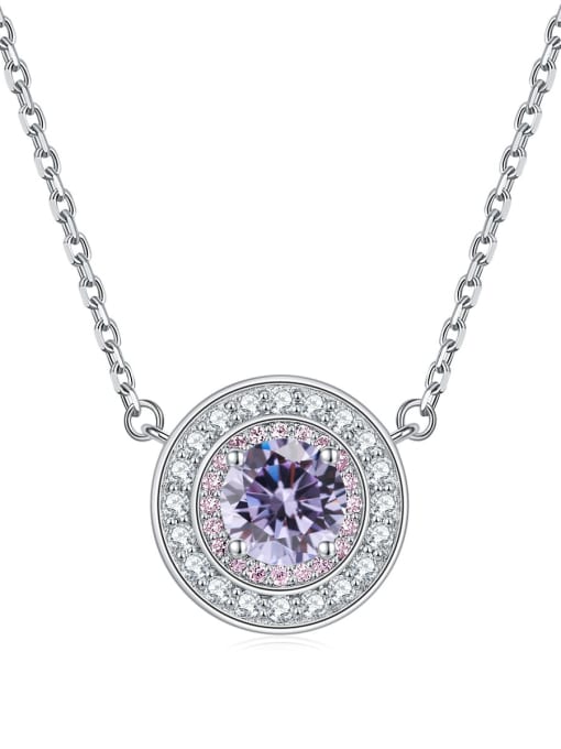 Turn blue [June] 925 Sterling Silver Birthstone Dainty  Round Pendant Necklace